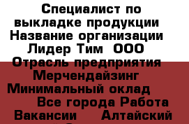 Специалист по выкладке продукции › Название организации ­ Лидер Тим, ООО › Отрасль предприятия ­ Мерчендайзинг › Минимальный оклад ­ 22 000 - Все города Работа » Вакансии   . Алтайский край,Славгород г.